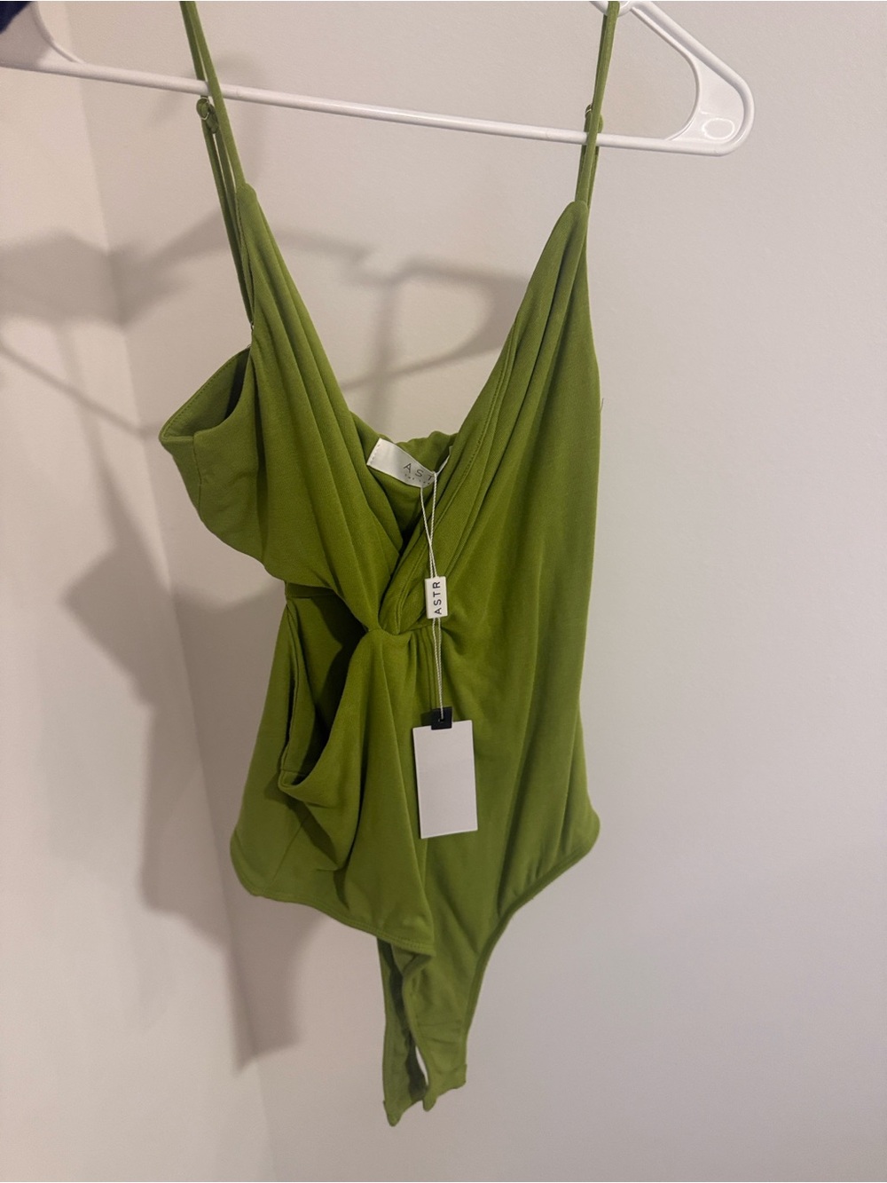 Green Twist-Front Bodysuit